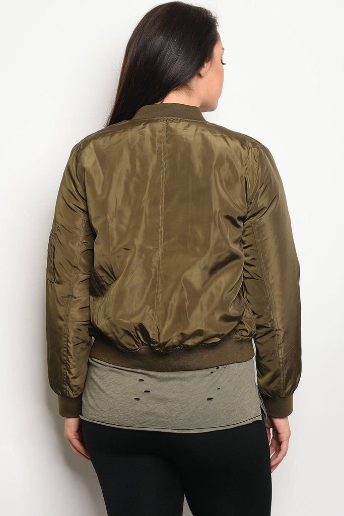 TELMA Bomber jacket that hits just at the waist and features zipper closures