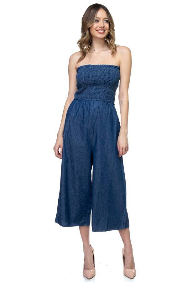 HOLLY Smocked Tube Top Jumpsuit