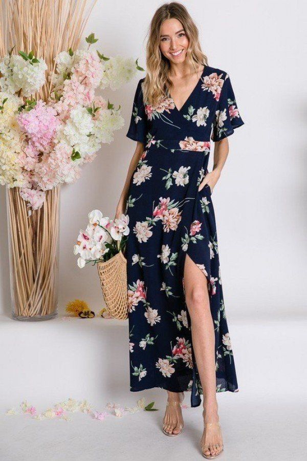 JOCELYN Spring Floral Print Maxi Dress