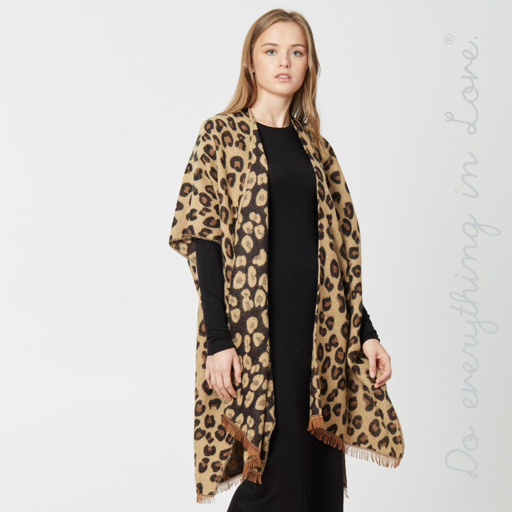 Cozy Soft Leopard Print Kimono One fits most