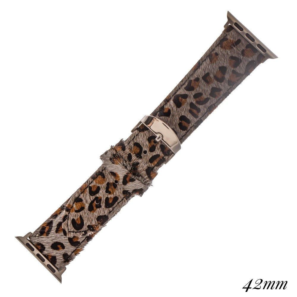 Genuine Leather Leopard Print Cow Hide Smart watch bracelet