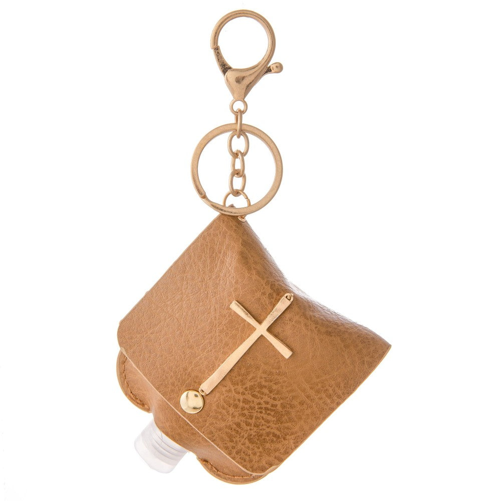 Faux Leather Cross Hand Sanitizer holder