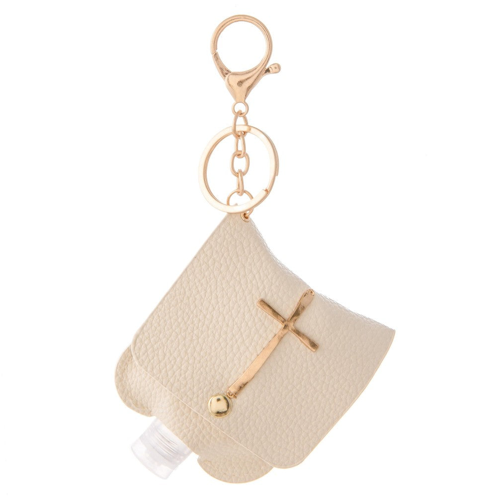 Faux Leather Cross Hand Sanitizer holder