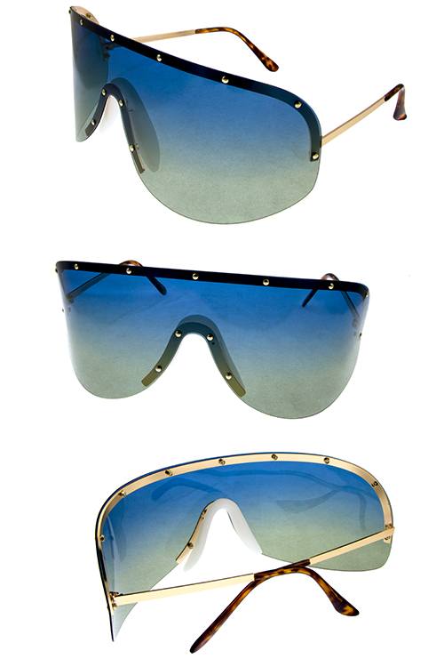 ARANIA  rimless polarized one piece aviator sunglasses
