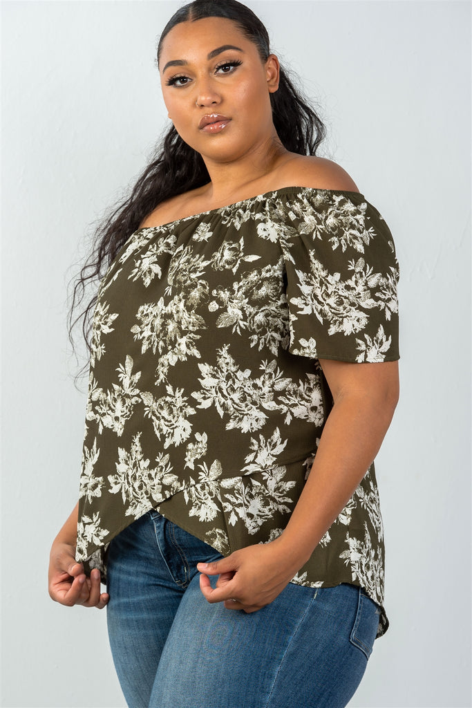 NICOLLE All over white leaf print top