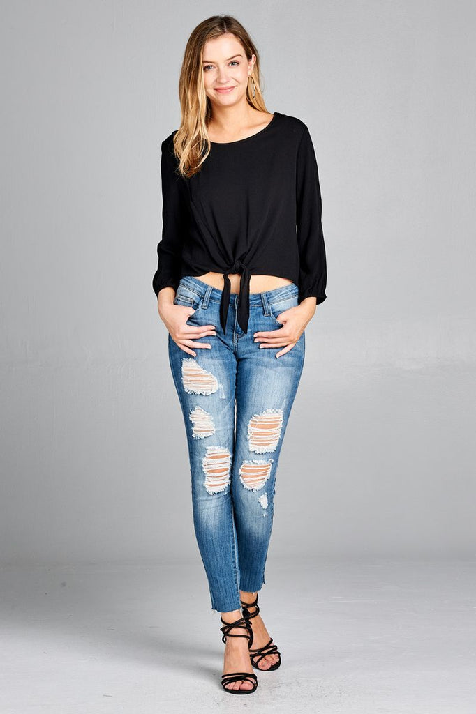 HOLLY Long sleeve round neck top