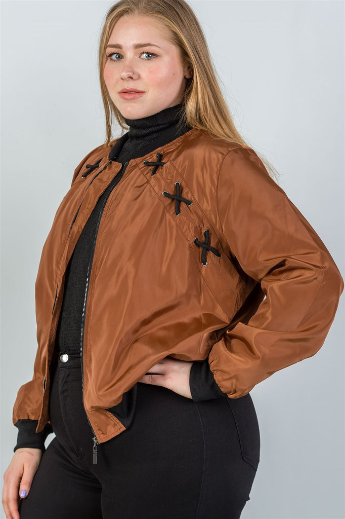 ALEXIS criss-cross sides bomber jacket