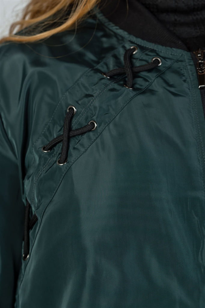 ALICIA criss-cross sides bomber jacket