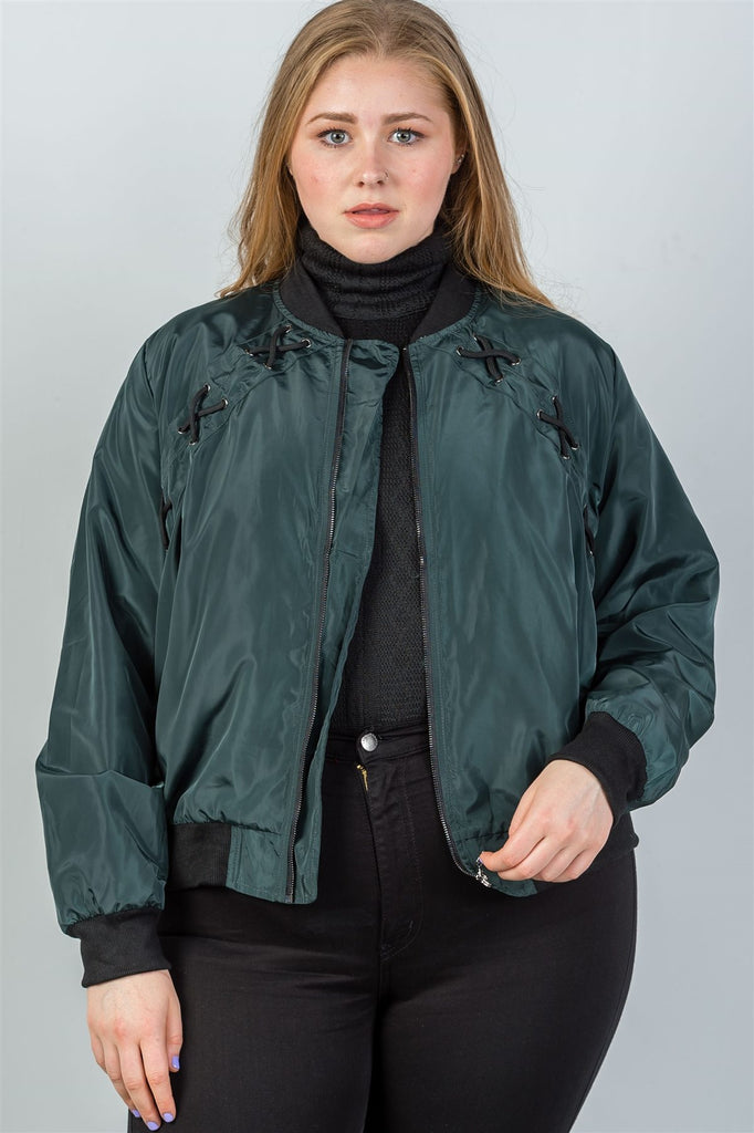 ALICIA criss-cross sides bomber jacket