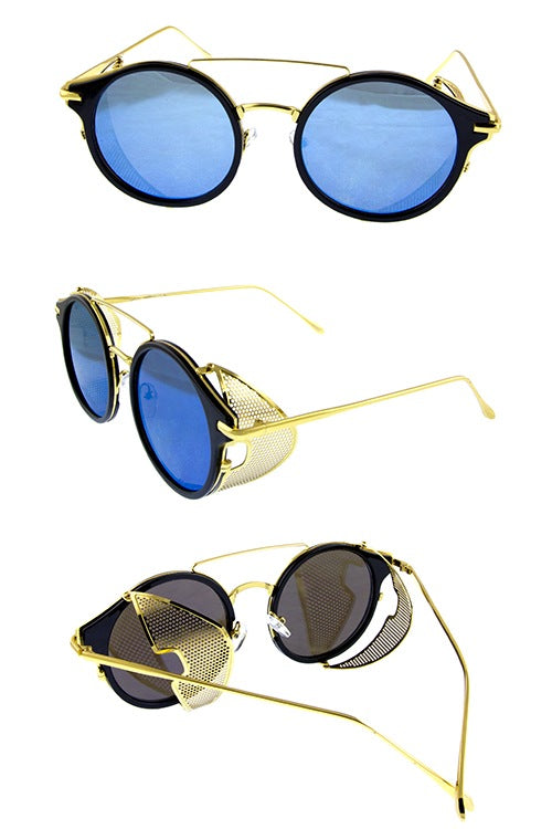 LORENA rebar horned side shield vintage inspired sunglasses