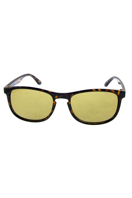 Mens simple square shaped classic glass lens sunglasses