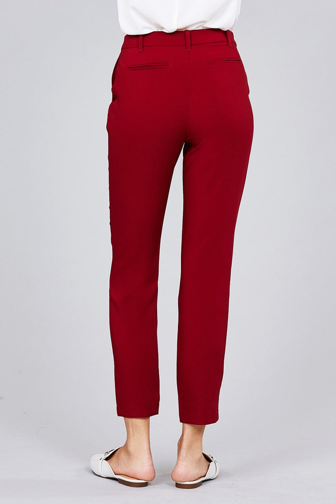 ERNA seam side pocket classic long pants