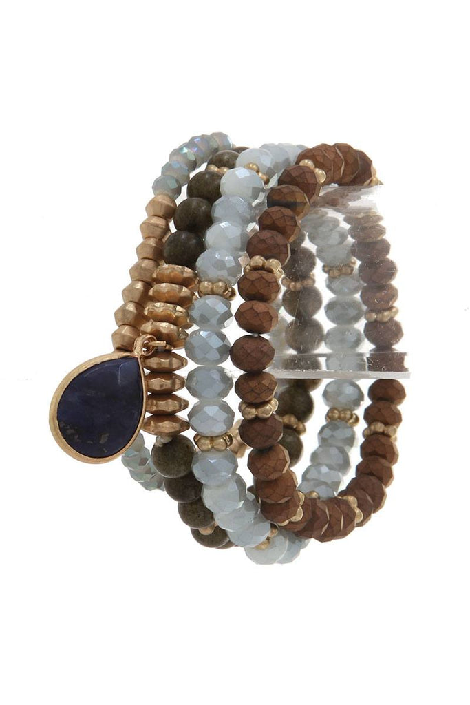 Semi precious stone stretch bracelet