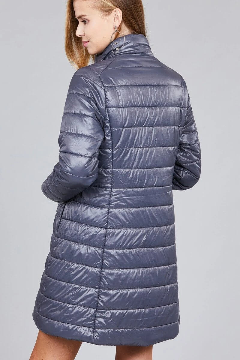 JESSICA long sleeve quilted long padding jacket