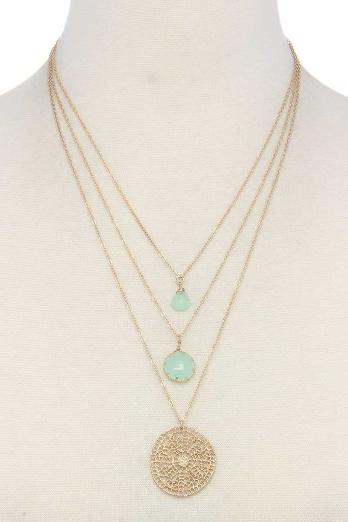 Multi layered short necklace