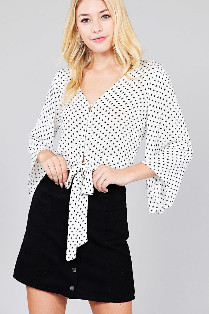 IVY 3/4 bell sleeve woven top