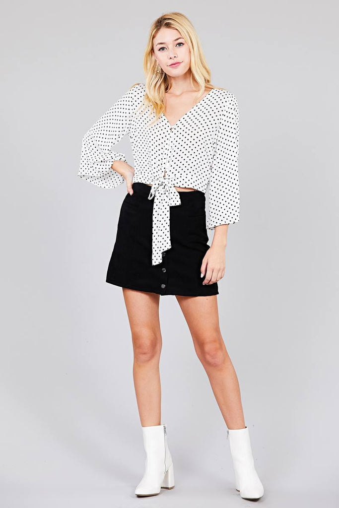 IVY 3/4 bell sleeve woven top
