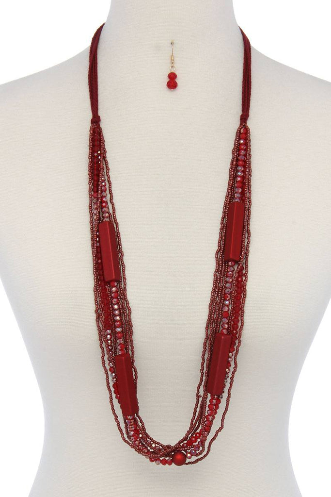Beaded multi stand necklace