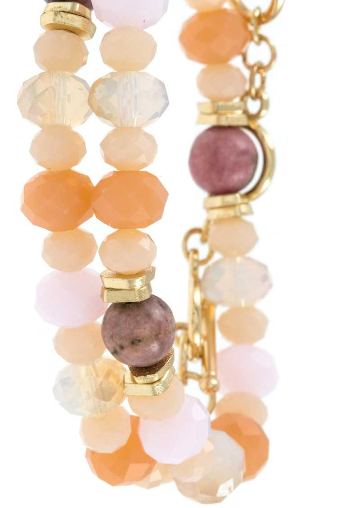 Multi semi precious stone beads bracelet