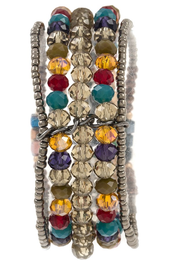 Multi row mix jewel bracelet
