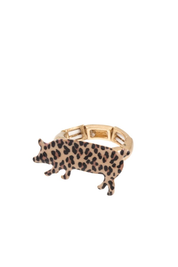 Animal print pig ring
