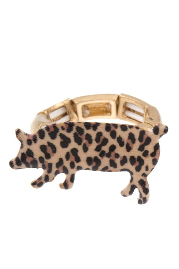 Animal print pig ring