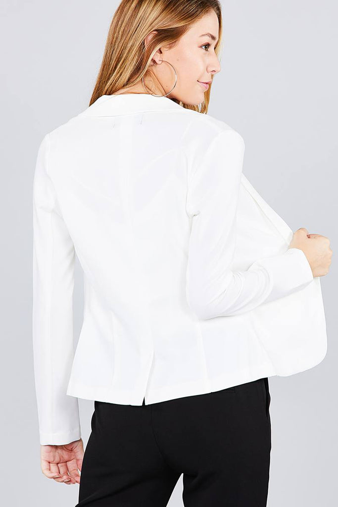LAILA Long sleeve notched collar princess seam w/back slit jacket