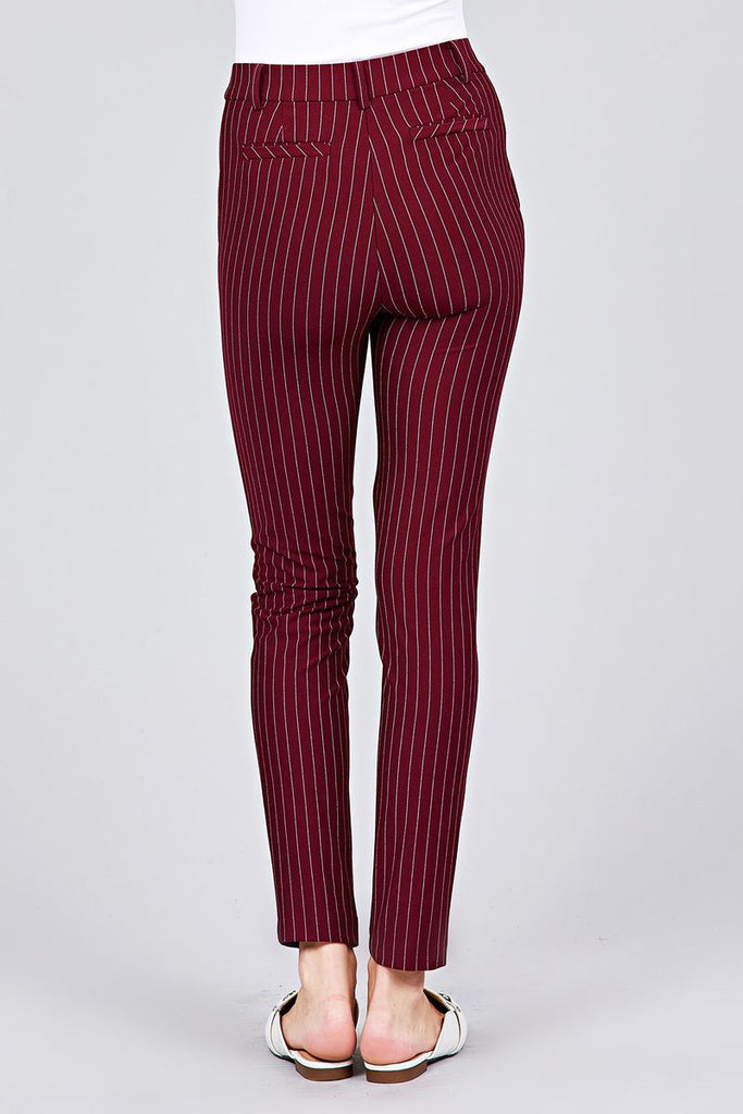 DRINA waist elastic stripe knit pants