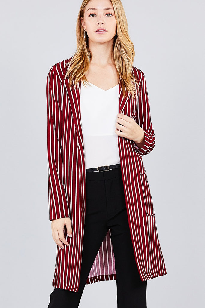 CLEO Long sleeve striped long jacket