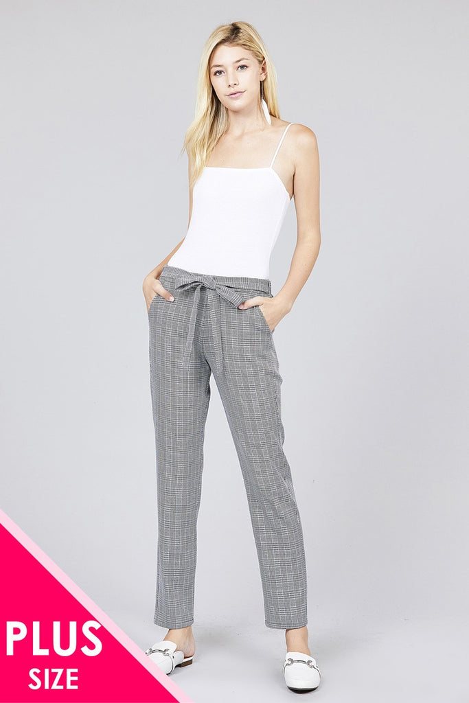SUANNA Self ribbon detail ankle pants
