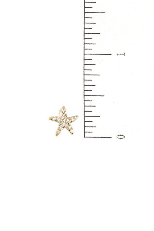Cz stone star post earring