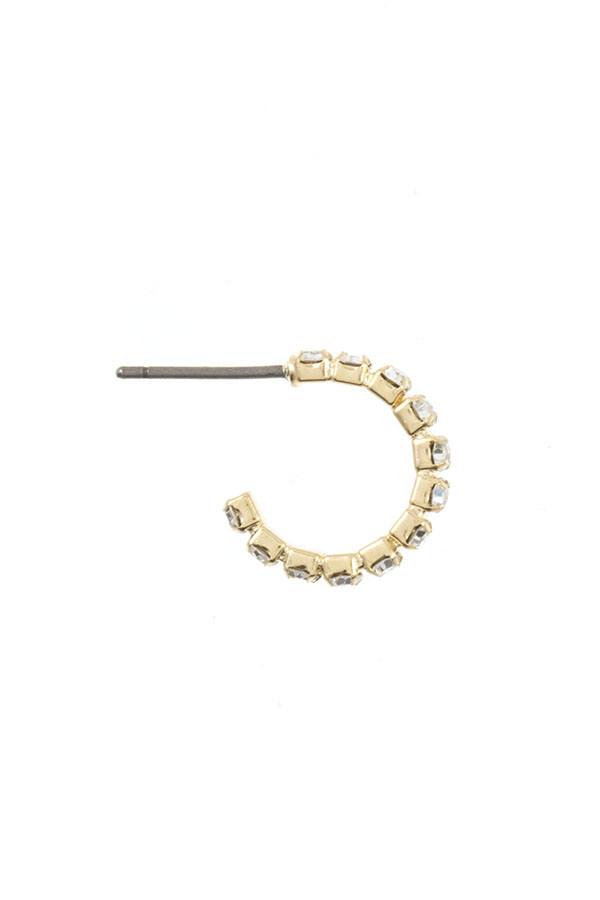 Semi rhinestone hoop earring