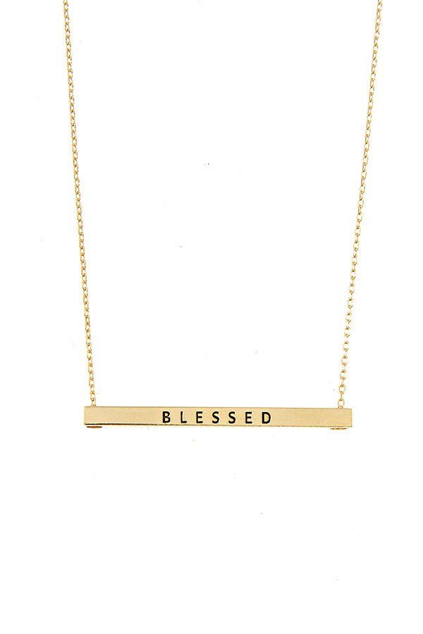Blessed Bar Pendant Necklace