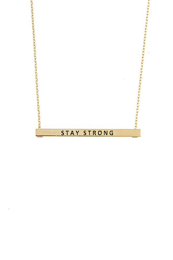 Stay Strong Bar Necklace