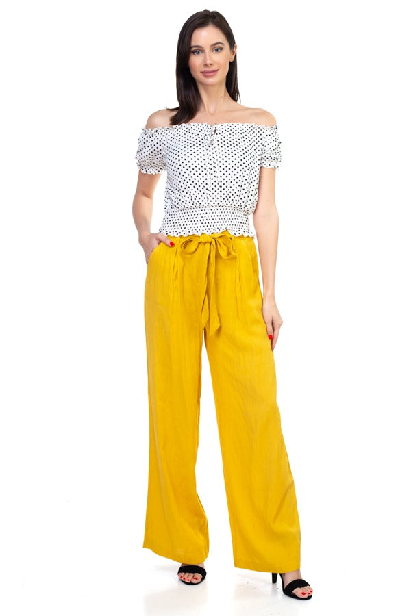 ALEXIS Belted Wide Leg Pants