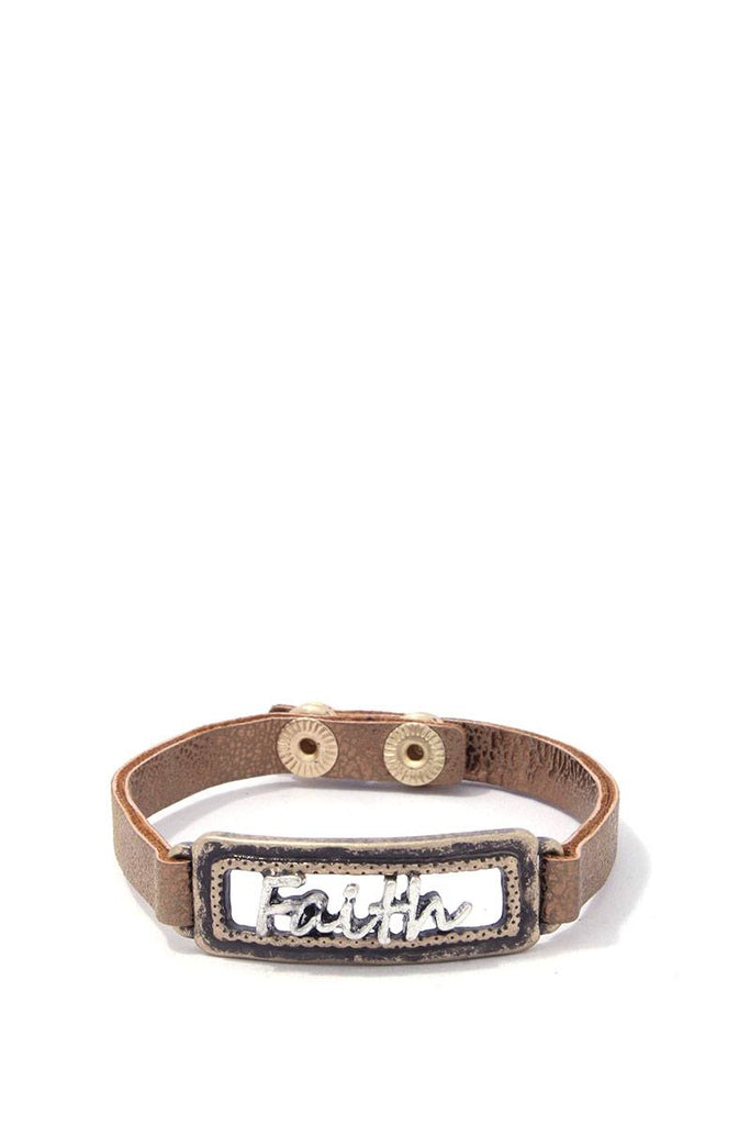 Faith Pu Leather Bracelet