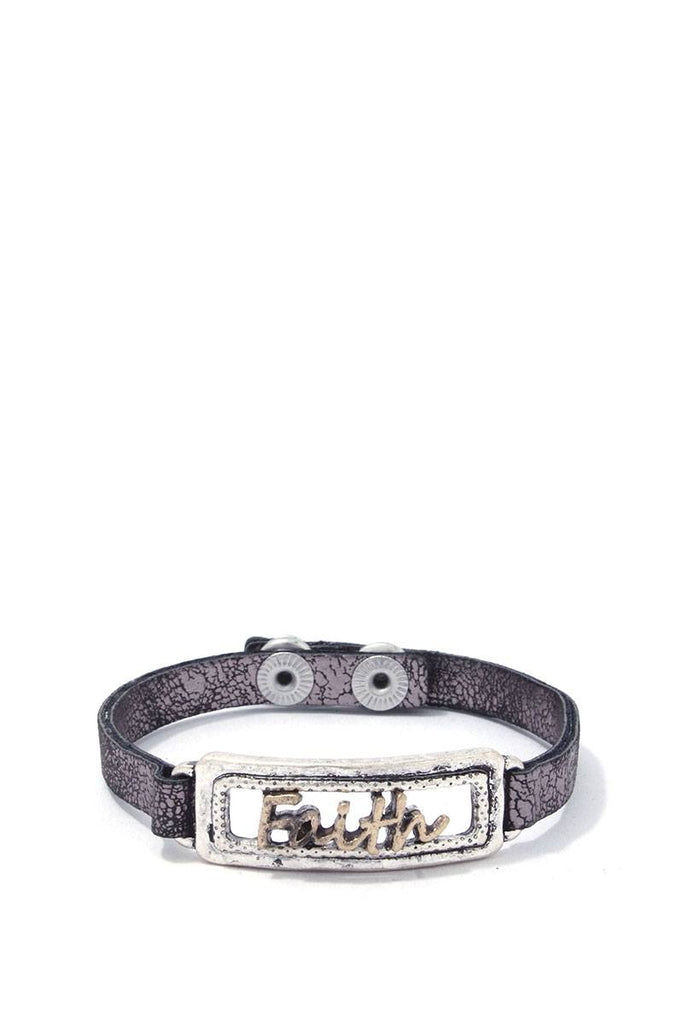 Faith Pu Leather Bracelet