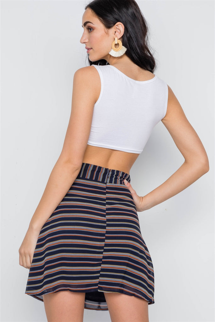 ELLEN Stripe Retro Mini Skirt