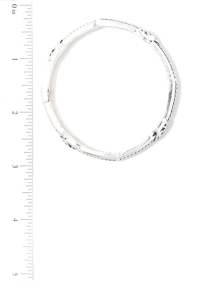 Rope Pattern Metal Stretch Bracelet