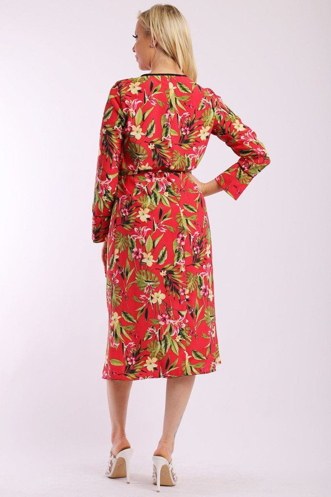KATE Floral Print Cardigan Kimono with Matching Belt