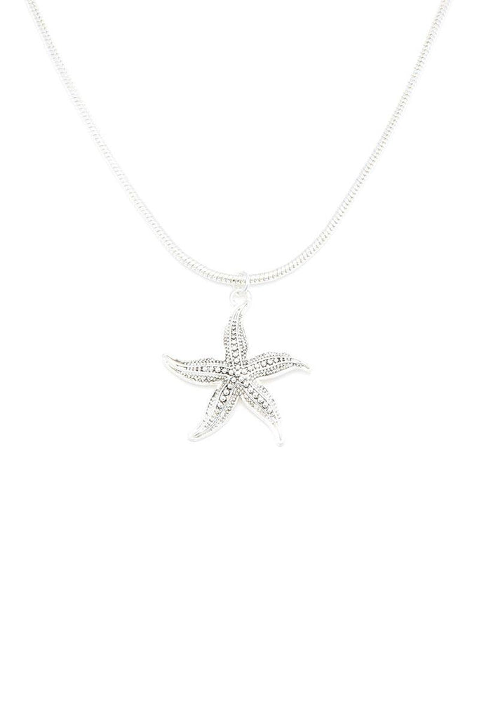 Star Fish Charm Metal Necklace