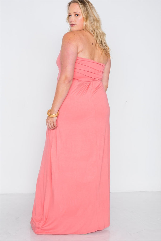LAYLA Solid Strapless Maxi Tube Dress