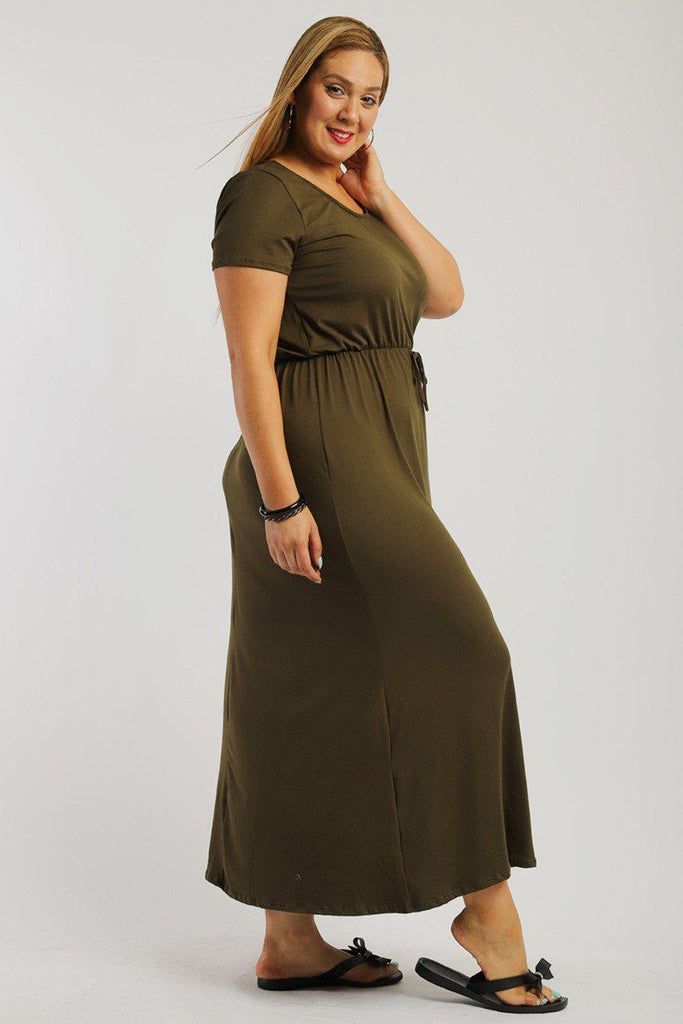 ELENA Solid, Ankle Length Maxi Dress