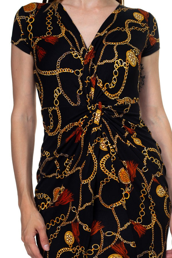 BLAKE Baroque Print Maxi Dress