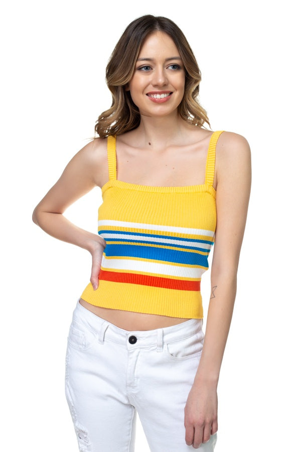 ANGIE Stripe Sweater Cropped Top