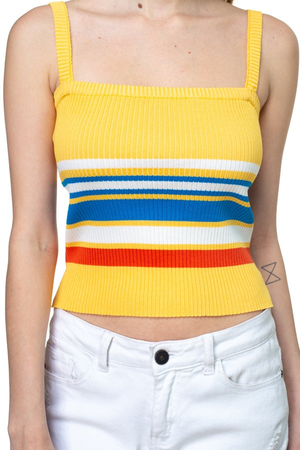 ANGIE Stripe Sweater Cropped Top