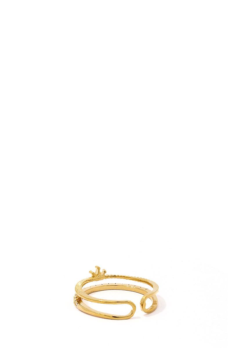 Modern Rhinestone Zirconia Crown Ring