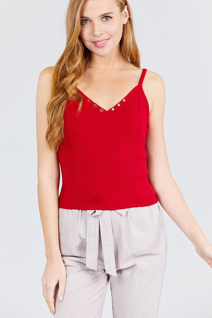 NOELLE V-neck W/snap Button Top