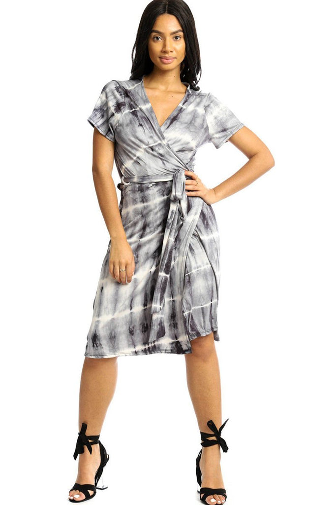 LENY Wrapped Style Midi Dress