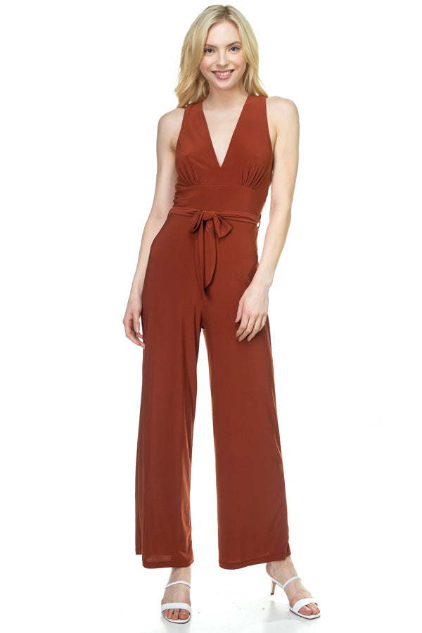 LOLA Strapless Belted Jumpsuit